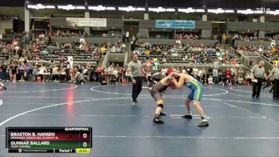 120 lbs Quarterfinal - Braxton B. Hansen, Ironhawk Wrestling Academy IA vs Gunnar Ballard, TEAM CENTRAL