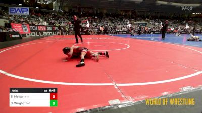 70 lbs Semifinal - Bentley Melson, Backyard Brawlers vs Oak Wright, Team Tulsa Wrestling Club