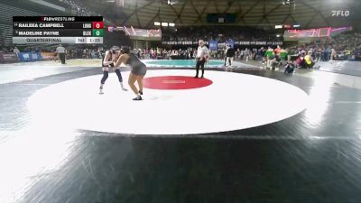 Girls 2A 170 lbs Quarterfinal - Madeline Payne, Black Hills (Girls) vs Raileea Campbell, R. A. Long (Girls)
