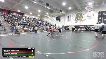 165 lbs Champ. Round 2 - Aaron Jimenez, Chino vs Manuel Quesada, Oxnard