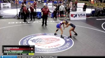 100 lbs Cons. Round 1 - Kameron Nacelli, California vs Evelyn Torres Gomez, Atwater High School Wrestling