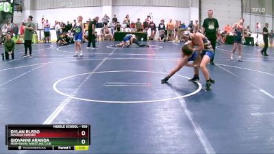 100 lbs Semifinal - Dylan Russo, Michigan Premier vs Giovanni Aranda, Perrysburg Wrestling Club