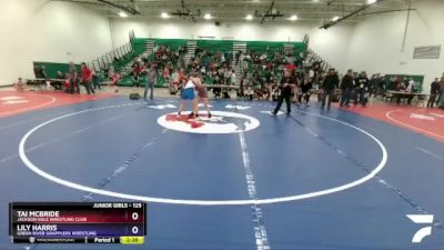 125 lbs 1st Place Match - Tai McBride, Jackson Hole Wrestling Club vs Lily Harris, Green River Grapplers Wrestling