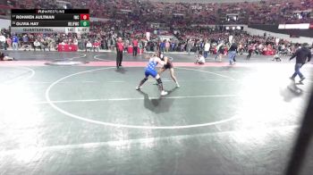 112 lbs Quarterfinal - Rohwen Aultman, Iowa-Grant Wrestling Club vs Olivia Hay, Brown Deer Jr Falcons Wrestling Club