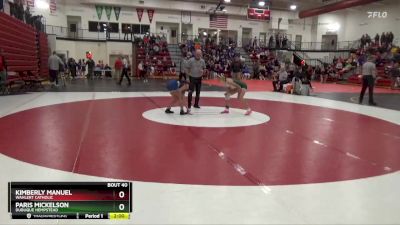 105 lbs Quarterfinal - Paris Mickelson, Dubuque Hempstead vs Kimberly Manuel, Wahlert Catholic