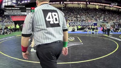 D1-150 lbs 1st Place Match - Dallas Korponic, Hartland HS vs Julius Pacheco, Davison HS