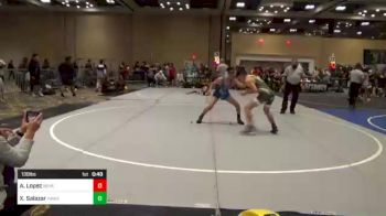 130 lbs Consi Of 16 #2 - Abner Lopez, Nevada Elite WC vs Xzavier Salazar, Hawks Athletic Club