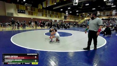 67 lbs Quarterfinal - Jared Ortega, TUF California Wrestling Acade vs Terrence Aragon, Poway Elite