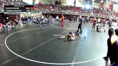 82 lbs Cons. Semi - Cambria Kopetzky, Gretna Youth Wrestling Club vs Jacelyn Dewing, Waverly Wrestling Club - Girls