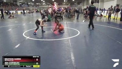 58 lbs Cons. Round 3 - Ben Dornbush, Leslie Youth Wrestling vs Braydon Harris, Belleville WC