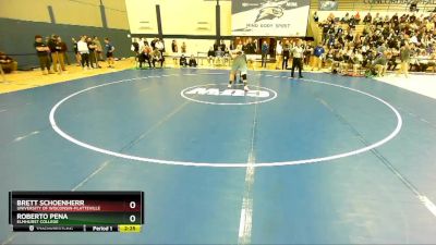 285 lbs Cons. Round 3 - Brett Schoenherr, University Of Wisconsin-Platteville vs Roberto Pena, Elmhurst College