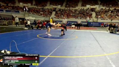 D2-138 lbs 3rd Place Match - Carlos Villarreal, Bradshaw Mountain vs Carty Behmer, Cactus Shadows