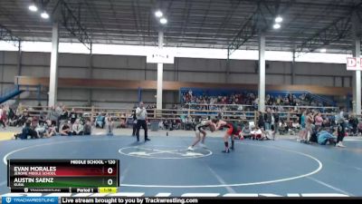 120 lbs Champ. Round 1 - Evan Morales, Jerome Middle School vs Austin Saenz, Kuna
