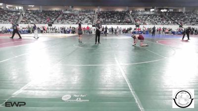130 lbs Consi Of 32 #2 - Lilana Newton, Perry Girls Wrestling Club vs Peyton Vasquez, Claremore Wrestling Club