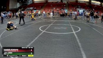 96-100 lbs Semifinal - Xander Bowman, Parkersburg Cougars vs Levi Hibbs, DWA