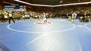 130 Class 1 lbs 5th Place Match - Elizabeth Hager, Lexington vs Sadie Sehnert, Wright City