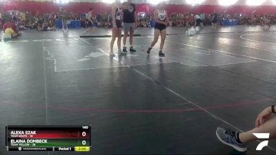 140 lbs Round 2 (6 Team) - Alexa Szak, Team White vs Elaina Dombeck, Team Yellow