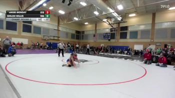 130lbs Champ. Round 3 - Shiloh Willis, Tonasket (Girls) vs Angie Monday, Othello (Girls)