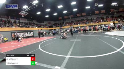 67 lbs Quarterfinal - August Milligan, Pauls Valley Panther Pinners vs Titus Kellogg, Smith Wrestling Academy