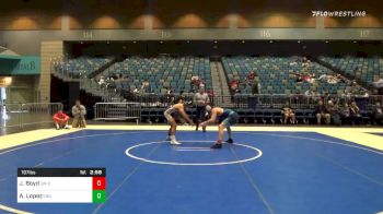 197 lbs Quarterfinal - Jake Boyd, UN-Oklahoma State vs Arick Lopez, California Baptist University