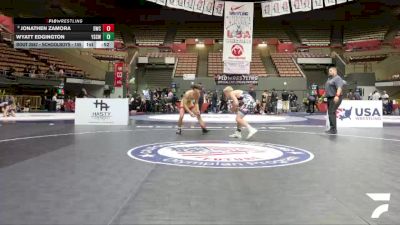 Schoolboys - 155 lbs 7th Place Match - Wyatt Edgington, Yuba Sutter Combat Wrestling Club vs Jonathen Zamora, Dethrone Wrestling Club