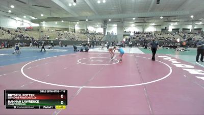 118 lbs Quarterfinal - Brystol Potter, Cleveland Wrestling Club vs Hannah Lawrence, Stars Wrestling