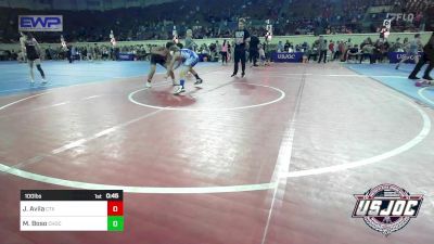 100 lbs Quarterfinal - Jude Avila, Central Texas Wrestling Club vs Mac Boso, Choctaw Ironman Youth Wrestling