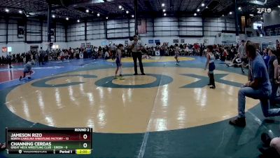 60 lbs Round 2 (6 Team) - Jameson Rizo, NORTH CAROLINA WRESTLING FACTORY vs Channing Cerdas, GREAT NECK WRESTLING CLUB - GREEN