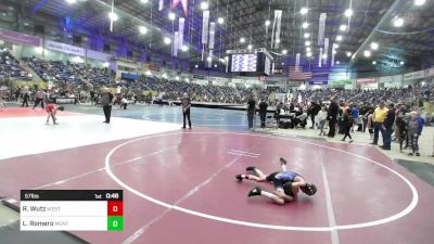 57 lbs Consi Of 8 #2 - Ranger Wutz, West Grand vs Landon Romero, Monte Vista Takedown Club