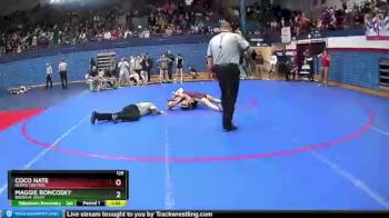126 lbs Quarterfinal - Coco Nate, North Central vs Maggie Boncosky, Brebeuf Jesuit