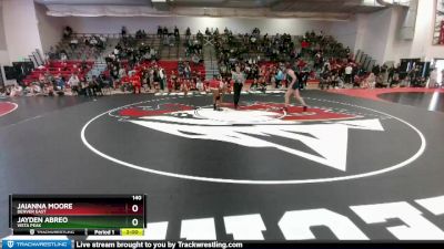 140 lbs Quarterfinal - JAIANNA MOORE, Denver East vs Jayden Abreo, Vista Peak