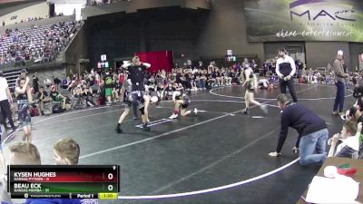 85 lbs Round 3 (4 Team) - Kysen Hughes, Kansas Python vs Beau Eck, Kansas Mamba