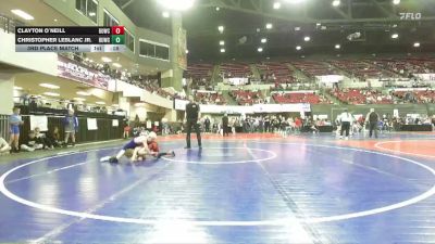 74 lbs 3rd Place Match - Christopher LeBlanc Jr., Powell Wrestling Club vs Clayton O`Neill, Silver Valley Wrestling Club