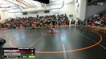 81-84 lbs Round 1 - Naveah Andrews, Powell Middle School vs Brystle Thompson, Shoshoni Junior High School