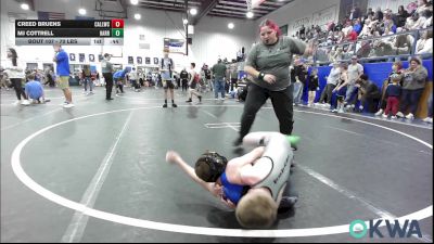70 lbs Rr Rnd 1 - Creed Bruens, Carl Albert vs MJ Cottrell, Harrah Little League Wrestling