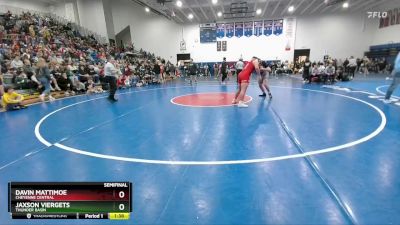 215 lbs Semifinal - Davin Mattimoe, Cheyenne Central vs Jaxson Viergets, Thunder Basin