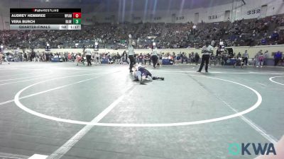 83 lbs Quarterfinal - Audrey Hembree, Wyandotte Youth Wrestling vs Vera Burch, Blue Devil Wrestling Club
