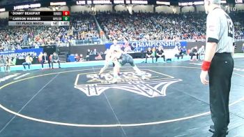 D3-165 lbs 1st Place Match - Donny Beaufait, Dundee vs Carson Warner, Napoleon