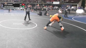 D 1 132 lbs 5th Place Match - Alec Sonnier, Catholic - B.R. vs Peyton Breaux, St. Amant