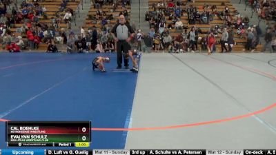 45 lbs Cons. Semi - Evalynn Schulz, Mollitium Wrestling Club vs Cal Boehlke, No Nonsense Wrestling