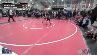 52 lbs Quarterfinal - Bryer Williams, Locust Grove Youth Wrestling vs Hadley-Glen Smith, Coweta