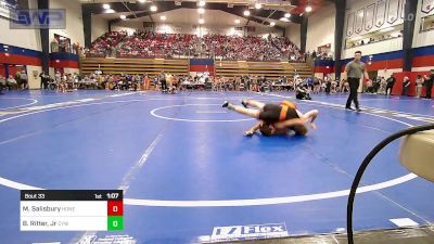 88 lbs Semifinal - Maxwell Salisbury, Honey Badgers Wrestling Club vs Barry Ritter, Jr, Coweta Tiger Wrestling