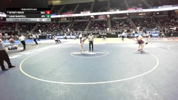 II-124 lbs Cons. Round 3 - Liam Mantell, Jordan Elbridge-PB-US-CM vs Wyatt Rock, Duanesburg/Schoharie