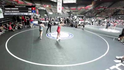 145 lbs Tiarra Bibbens, TCWA - Tri-Counties Wrestling Association vs Camila Bernaga, CVWA - Central Valley Wrestling Association