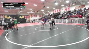 120 lbs Champ. Round 2 - Bailey Dugger, Chaparral vs Kilee Velasco, North Torrance