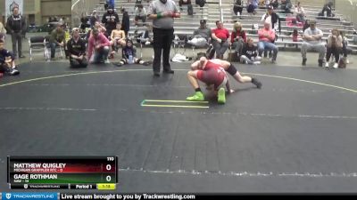 110 lbs Semis (4 Team) - Gage Rothman, SAW vs Matthew Quigley, Michigan Grappler RTC