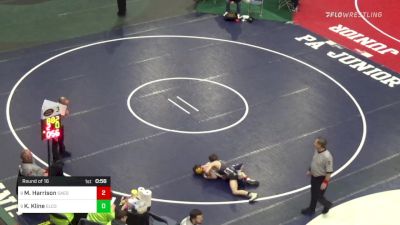 110 lbs Round Of 16 - Milan Harrison, Saegertown vs Kane Kline, Elco