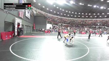 105 lbs Champ. Round 1 - Evelyn Bauer, Wisconsin vs Faith Kipper, Lancaster Wrestling Club