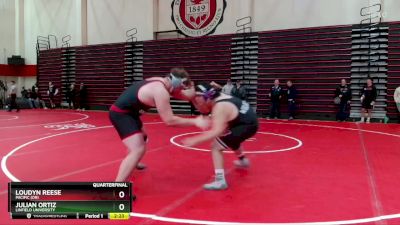 285 lbs Quarterfinal - Julian Ortiz, Linfield University vs Loudyn Reese, Pacific (OR)