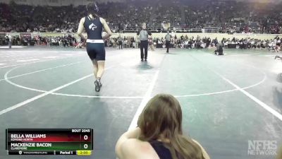 120 lbs Quarterfinal - Bella Williams, Edmond North vs Mackenzie Bacon, Claremore